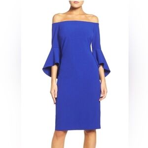 Elegant‎ Blue Off-Shoulder Dress